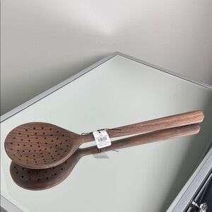 CB2 MAKE THE PASTA SLOTTED WOODEN SPOON -BRAND NEW!